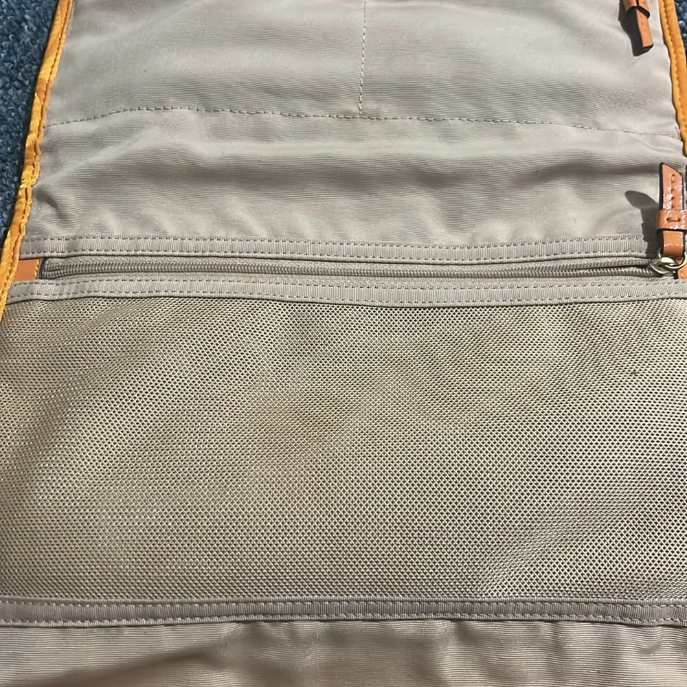 Coach Orange travel, toiletries vacation cosmetic Bag vintage yellow, rare big C - Picture 5 of 13